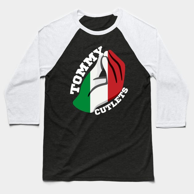 Tommy Cutlets Italian Hand, Italian Flag - 2 Baseball T-Shirt by Megadorim